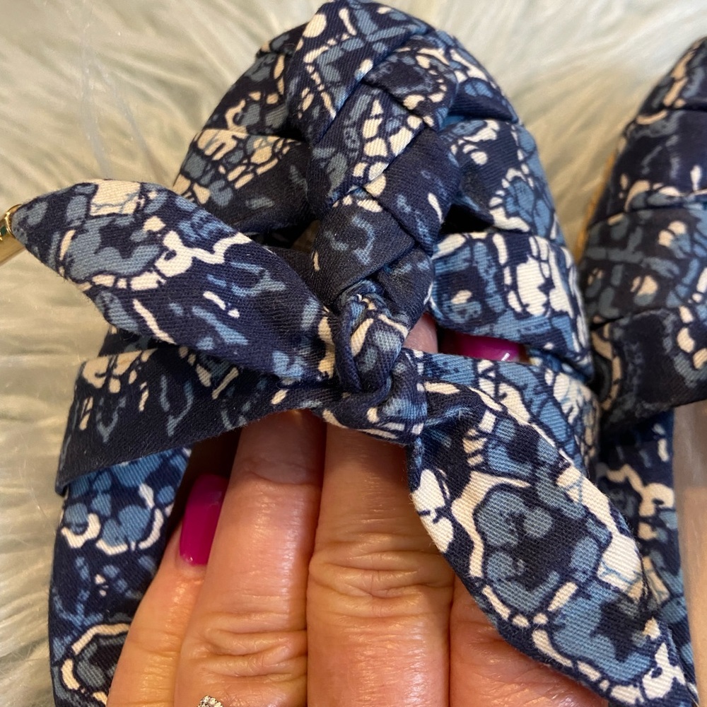 AERIN Zahara Blue Batik Espadrille Ballet Flats - Picture 2 of 15